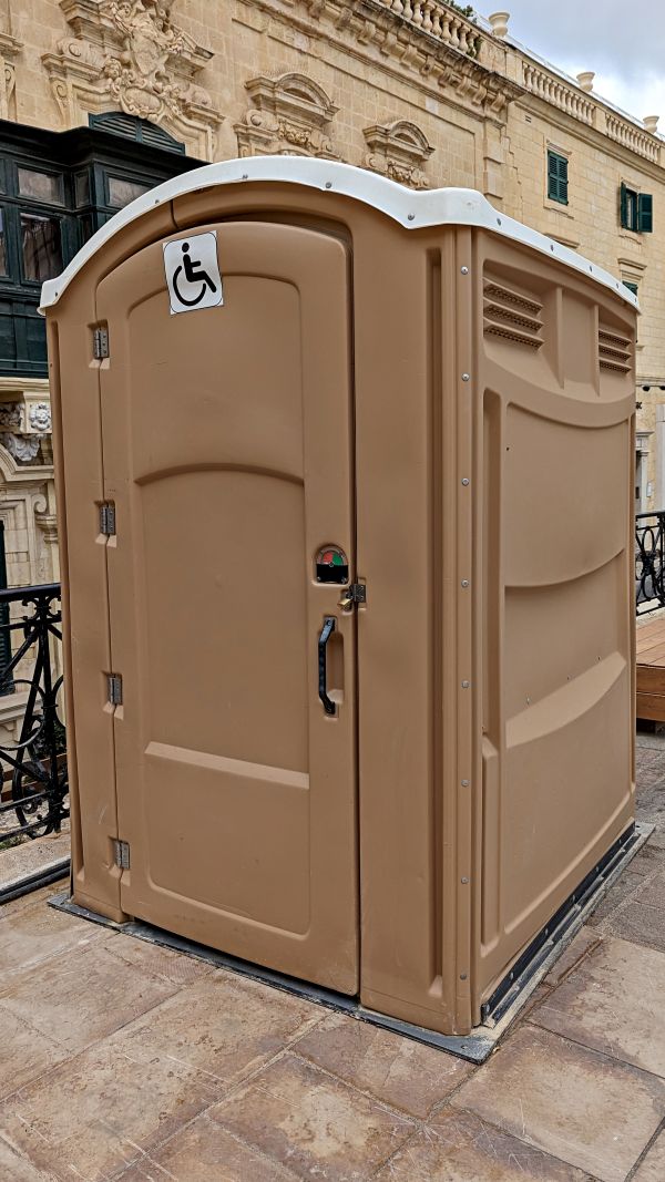 Event porta potty rentals set up for an outdoor gathering in Ohio and the Midwest